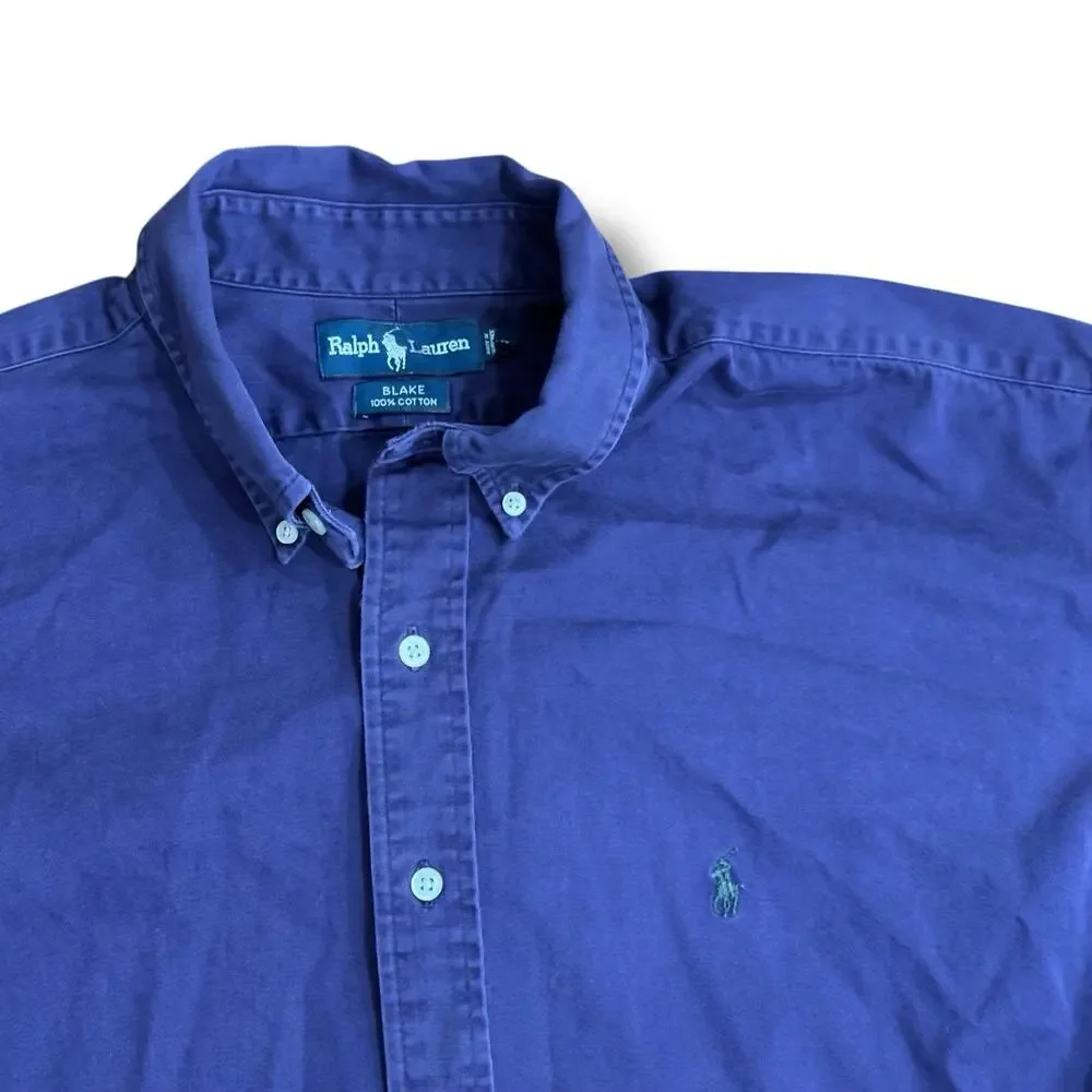 Polo Ralph Lauren Men Size XL Blake Purple Long Sleeve Cotton Button Shirt Pony
